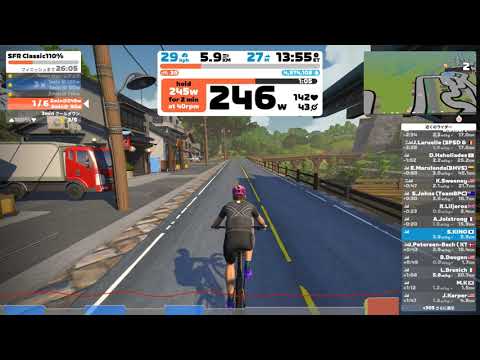 SFR110％40回転4分6回【Zwift 2022/09/16金曜日】日本の田舎町