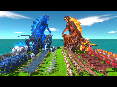 Blue Monster War - Team Blue Godzilla 2014 Ice Frostbite x Shimo VS Team Fire Thermo Godzilla