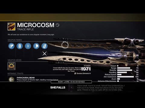 Obtaining Microcosm Heavy Exotic Trace Rifle 🩵