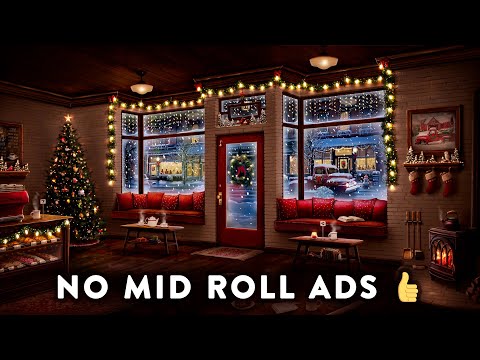 A Christmas Coffee Shop Ambience with Relaxing Christmas Jazz Music, Crackling Fire, and Cafe Sounds