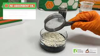 Re-absorbent oil - oil and petroleum spill on the water surface.