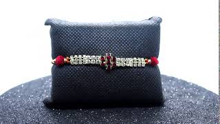 Red n Silver Studded Chain Brother Rakhi | RAKHI2021 | RakhisOnline