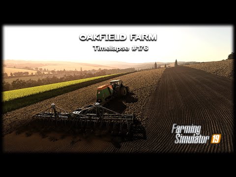 Seeding barley, mowing/baling/wrapping grass, collecting bales | Oakfield farm | FS19 Timelapse #176