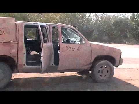 التصدي للطيران الحربي من قبل كتيبة عباد الرحمن بمضاد 12.5 في الميادين