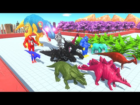 Escape from SUPERHERO T-REX - Escape from Monster - Animal Revolt Battle Simulator