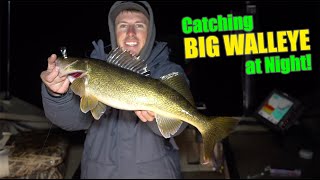 Trolling for BIG walleyes at NIGHT!!! (Middle of WINTER)