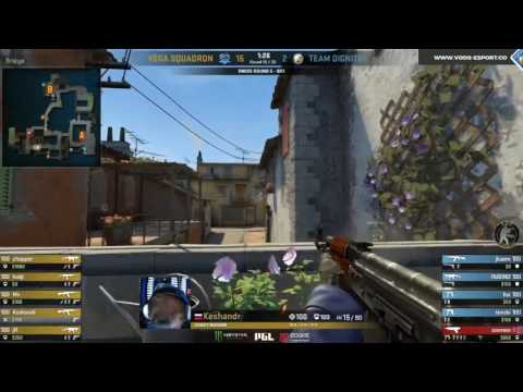 CS GO dignitas vs Vega Squadron 2017 - keshandr kills through wall