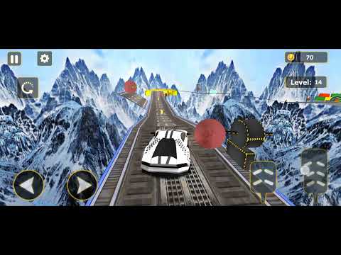 impossible stunt car tracks 3d: blue car driving stunts levels 14 & 15 - android gameplay 2022