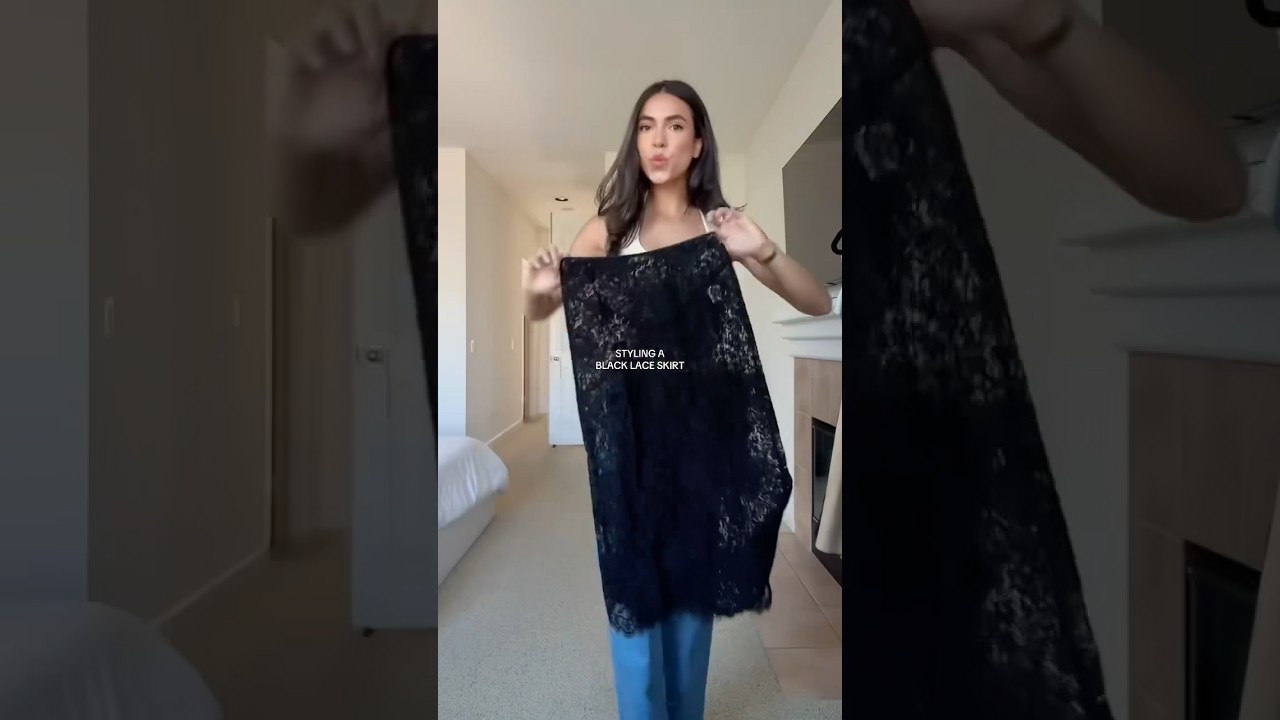 STYLING A BLACK LACE SKIRT #shorts #reels #ootd #outfit #style #fashion #fashiontrends #foryou