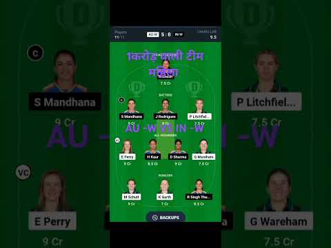 AU -W VS IN-W  Dream11 Team   AUW VS INw Dream11 Prediction  Ist  ODI Dream11 Prediction