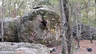 Video thumbnail of Le Mur des Lamentations, 7b+. Fontainebleau