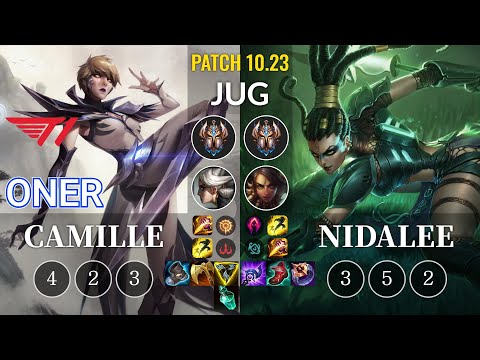T1 Oner Camille vs Nidalee Jungle - KR Patch 10.23