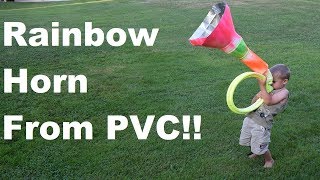 PVC Rainbow War Horn Instrument | My LATE entry to the Jairusofall #humanpoweredpvcwarhornchallenge