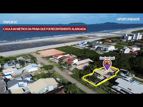 CASA À 80 METROS DA PRAIA QUE FOI RECENTEMENTE ALARGADA EM ITAPOÁ-SC