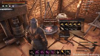 How to make Steel and get the ingredients Brimstone Hide Tar for Steelfire Iron Bar in Conan Exiles