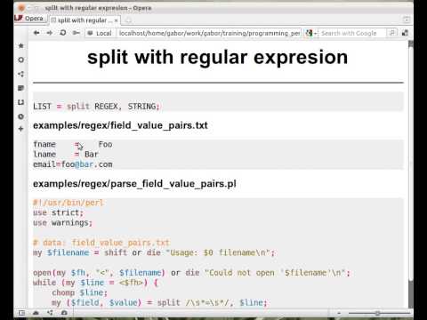 Beginner Perl Maven tutorial: 10.12 - split with regex