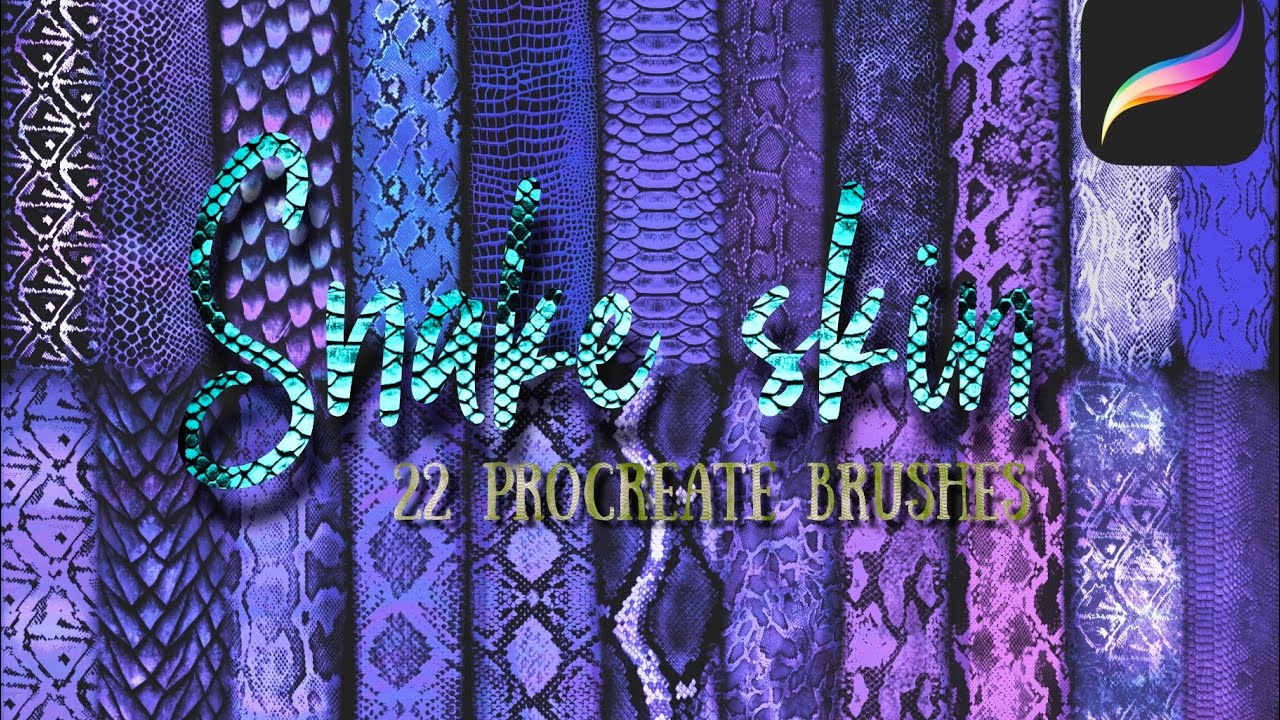 Snake skin texture procreate brushset.