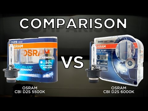 OSRAM CBI D2S 5500K vs. OSRAM CBI D2S 6000K 66240CBI