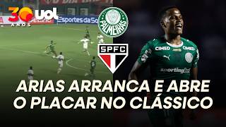 JHON ARIAS ARRANCA DESDE O MEIO-CAMPO E ABRE O PLACAR PARA O PALMEIRAS CONTRA O SÃO PAULO