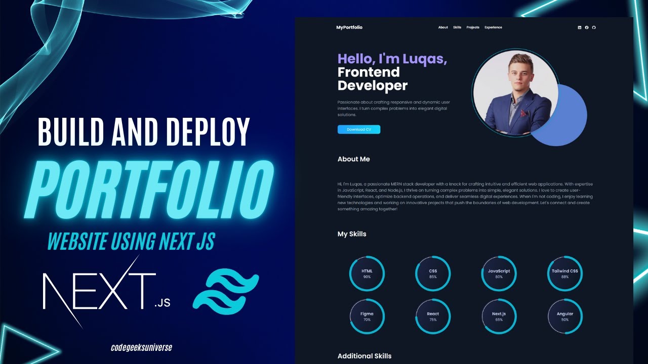 Build a Stunning Web Developer Portfolio Website with Tailwind CSS & Next.js | Step-by-Step Tutorial