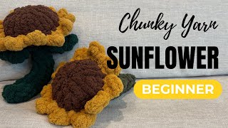 Chunky Yarn Sunflower Tutorial 🌻 | Easy Finger Knitting DIY (Beginner Friendly)