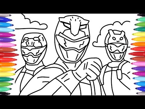 POWER RANGERS BEAST MORPHERS // POWER RANGERS COLORING PAGES / RED RANGER BLUE RANGER YELLOW RANGER