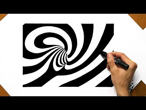 Optical Illusion Black Hole Spiral Drawing SPEED ART ( How To Draw )