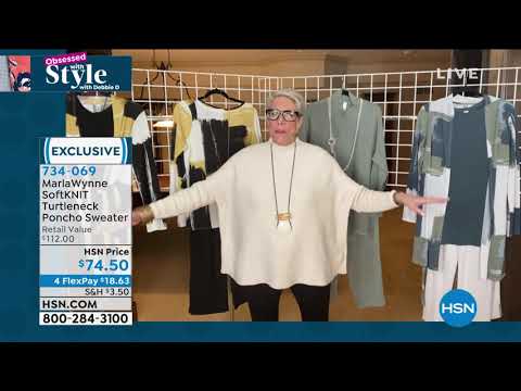 MarlaWynne SoftKNIT Turtleneck Poncho Sweater