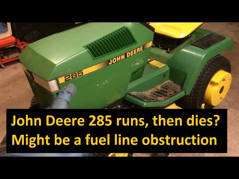 John Deere 285 Runs 30 minutes, then dies: Fuel Obstruction, Replace Fuel Lines, Clean Fuel Tank