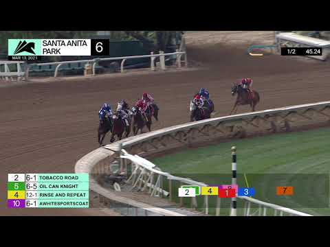 Tobacco Road wins Race 6 on Saturday, March 13th, 2021 at Santa Anita Park.