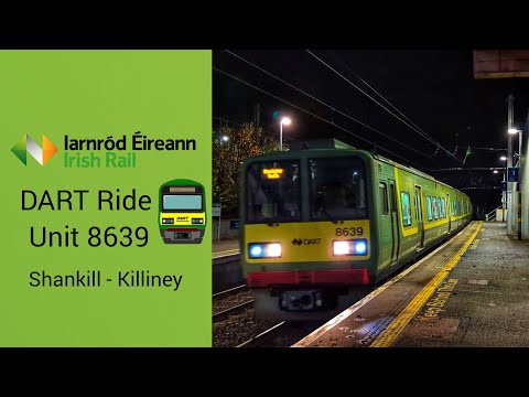 Ride On-board DART 8520/8510 class train. Unit 8639 from Shankill to Killiney.