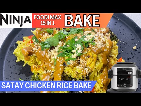 SATAY CHICKEN RICE BAKE *BAKE* | NINJA FOODI One-Pot Recipe | Satay Chicken with Rice and vegetables