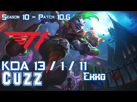 T1 Cuzz EKKO vs REK'SAI Jungle - Patch 10.6 KR Ranked