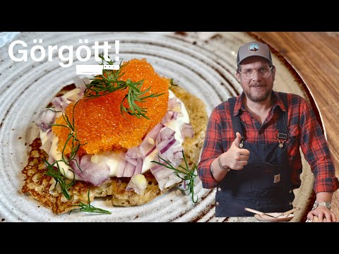 Homemade Buckwheat Blinis 🥞 (Oladyi/Oladi) with Löjrom (Vendace roe)