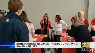 Bone marrow recipient meets donor who saved her life