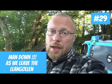 (Wo)man Down as we Leave the Llangollen Canal on our Narrowboat home