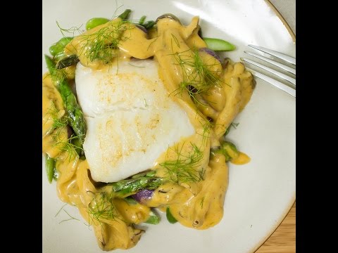 Sous Vide Halibut with Soy Custard