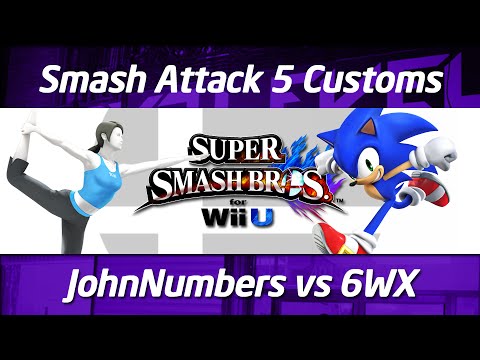Smash Attack 5 - SSB4 Customs - Ho3K JohnNumbers (Wii Fit Trainer) vs 6WX (Sonic)