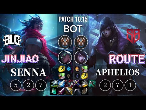 BLG Jinjiao Senna vs SB Route Aphelios Bot - KR Patch 10.15