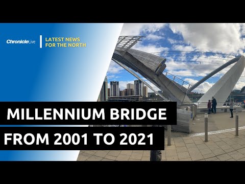 Gateshead Millennium Bridge, as seen every year from 2001 to 2021