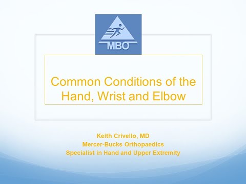 Common Orthopedic Related Conditions of the Hand, Wrist and Elbow