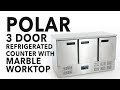 Video: Mostrador frigorífico con mesa encimera de mármol y 3 puertas 368L. Polar CL109