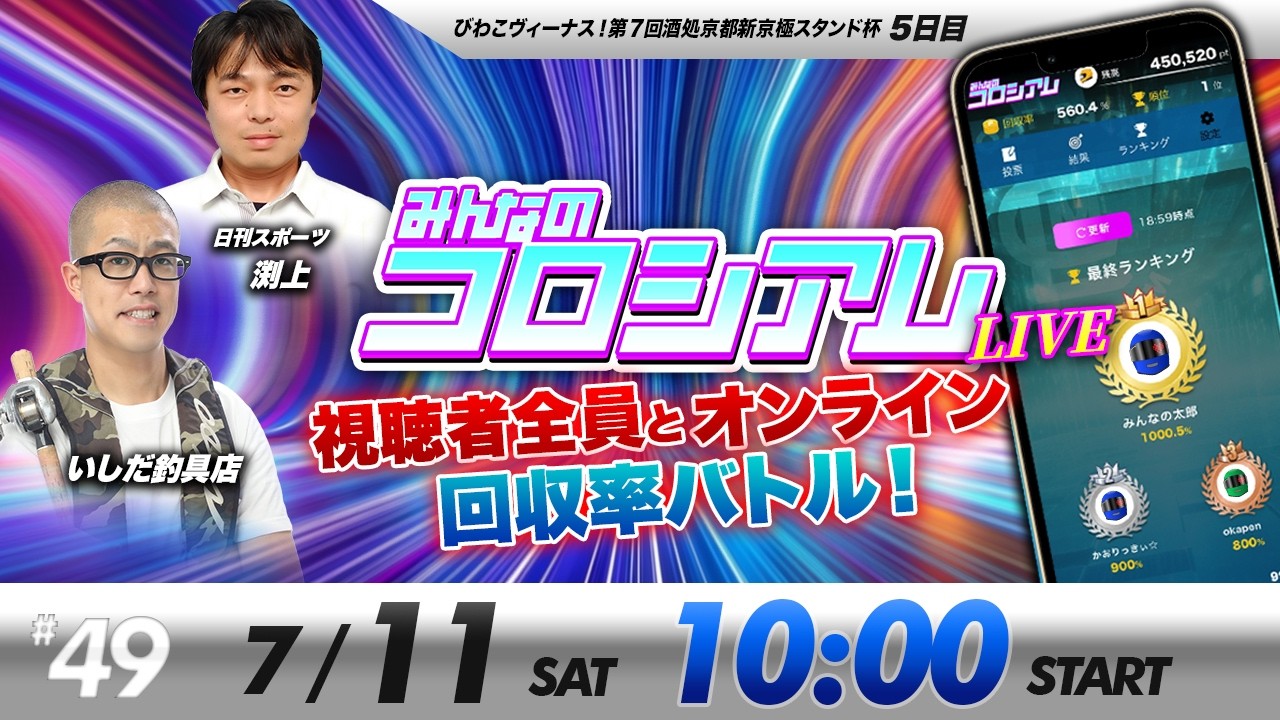 みんなのコロシアムライブ | いしだ釣具店＆日刊スポーツ渕上 | ボートレースコロシアム