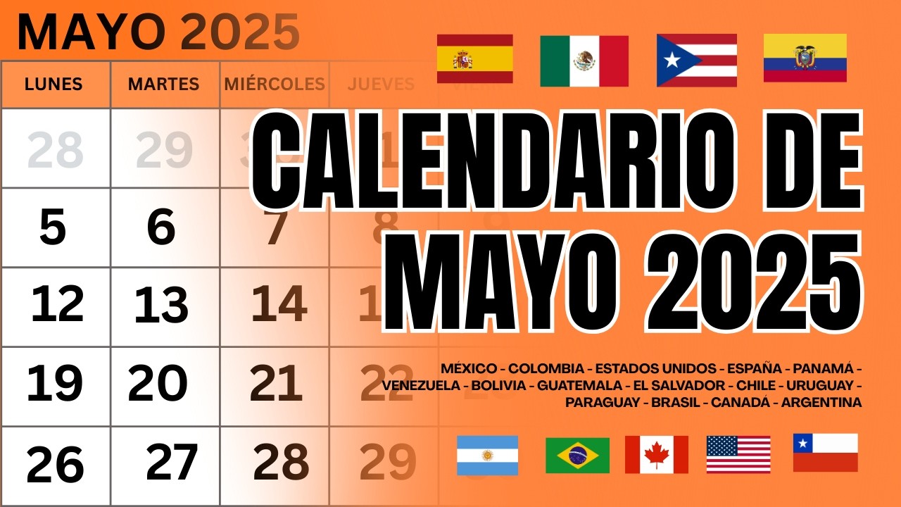 CALENDARIO DE MAYO 2025 📅 ALMANAQUE MAYO | organiza tus semanas, planifica actividades #calendarios