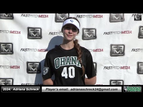 2024 Adriana Schreck 3.8 GPA - Outfielder Softball Recruiting Skills Video- Ohana Tigers