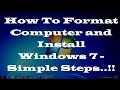 How To Format Computer And Install Windows 7 Simple Steps