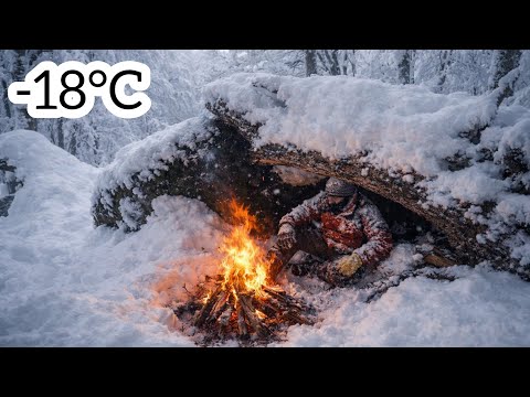 Can I Survive 2 Days Alone in a -18°C Blizzard under a tree trunk?