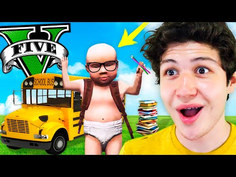 EL HIJO de FRANKLIN va a la ESCUELA en GTA 5! Grand Theft Auto V - GTA V Mods