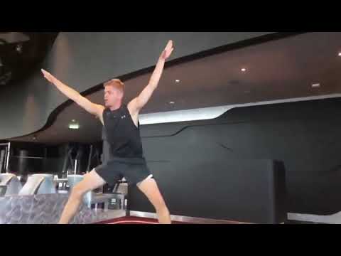 Guy Bounces on his Hands as Trick While Jumping Rope - 1143580-1