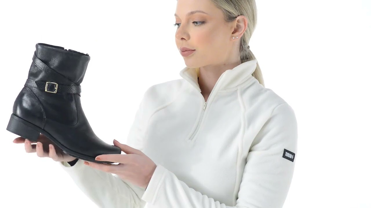 Bota Feminina em Couro Legítimo Turim Forrada com Lã